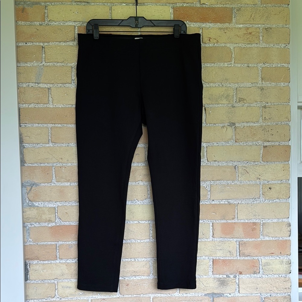 Ecru Black Straight Leg Pants Minimalist Design